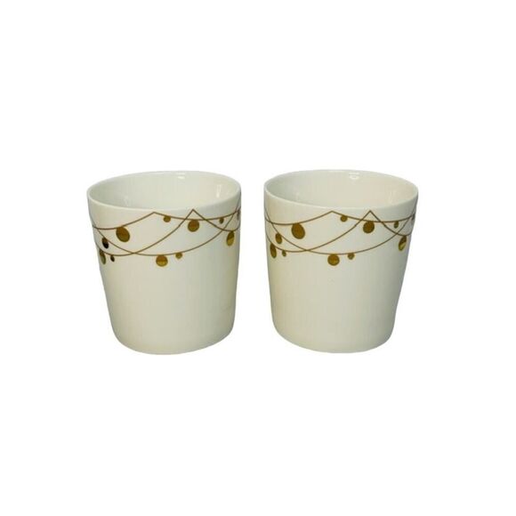 Starbucks Holiday Gold String Lights Coffee Cup Mug 14oz, 2012 (set of 2!) - Picture 5 of 8